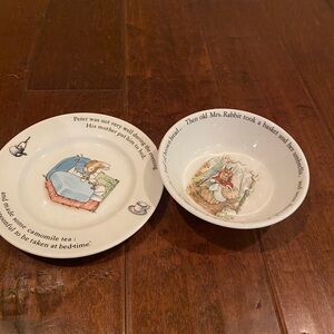 Wedgwood Peter Rabbit Beatrix Potter Bowl with Plate / Dish